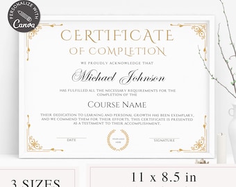 Certificate Of Completion I Editable Canva Template, Printable Makeup Artist Lashes Certificate, Training Course Certificate, Beauty Award