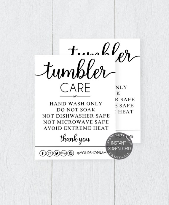 Tumbler Care Card