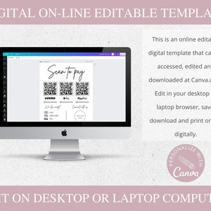 payment method sign, venmo qr code sign, qr code sign, canva template, small business, scan to pay sign, qr code template, Payment Sign, custom business sign, Editable Template, scan to pay template, social media sign, branding package