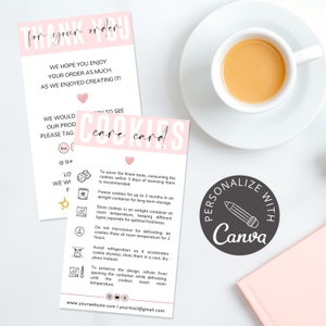 Cookie Care Kartenvorlage I Canva Template I Cookie Dankeskarte für Kunden I Bearbeitbare Cookie Anleitungskarte I Custom Care Card.