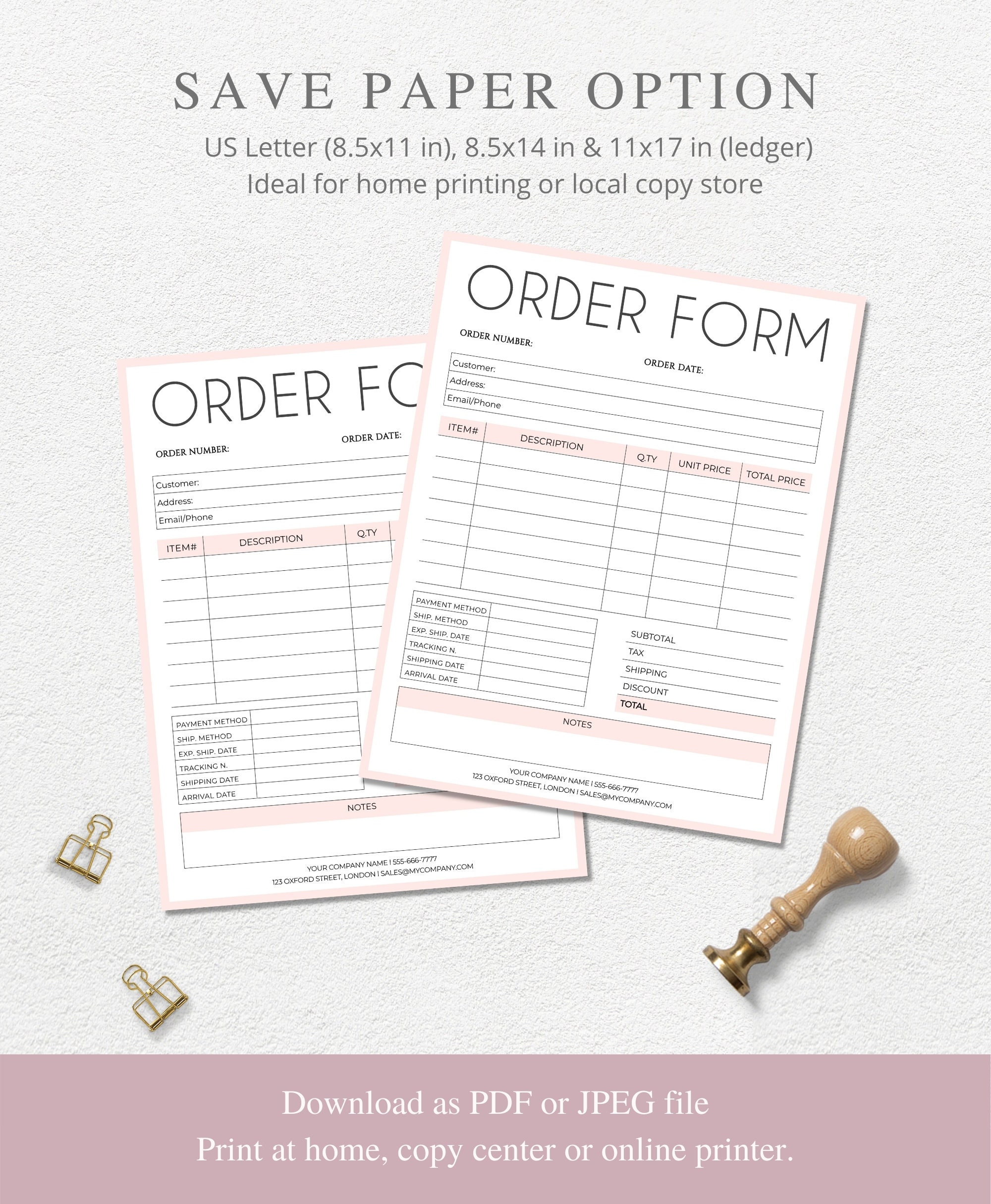 100 Editable Order Form Template Small Business Order Forms Etsy