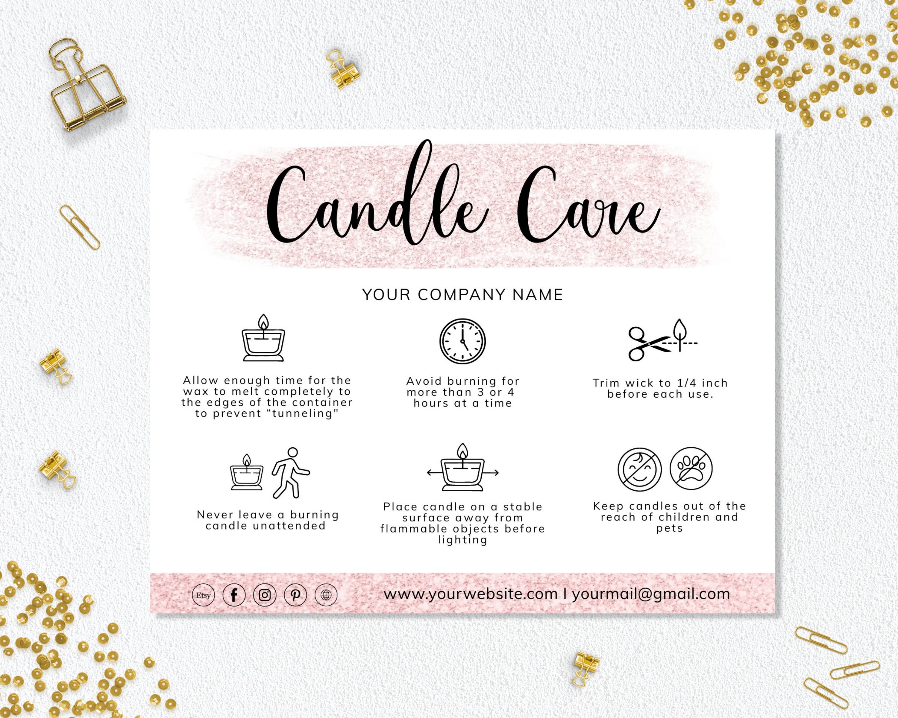Printable Candle Care Instructions Printable Word Searches