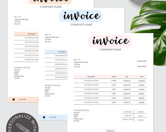 Invoice Template Printable I Canva Template I Editable Order Form I ...