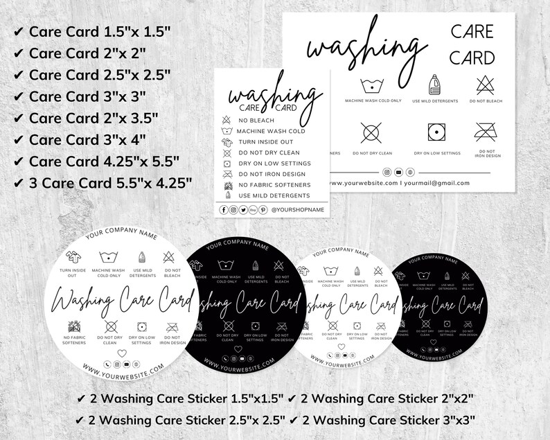 clothing business bundle, clothing labels, daily planner, gift certificate, business cards, care instructions, tshirt order form, washing instructions,  invoice template, Price List, Qr Code Sign