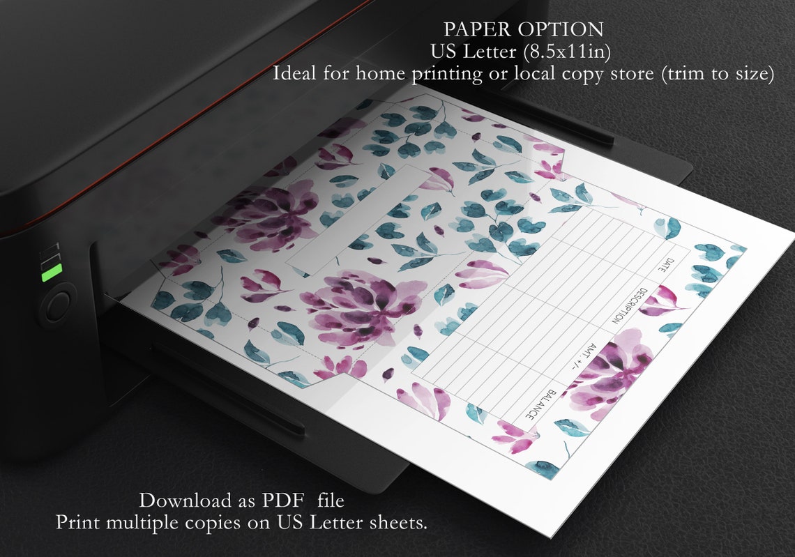 Cash Envelopes Printable Set of 6 Floral Money Envelopes - Etsy