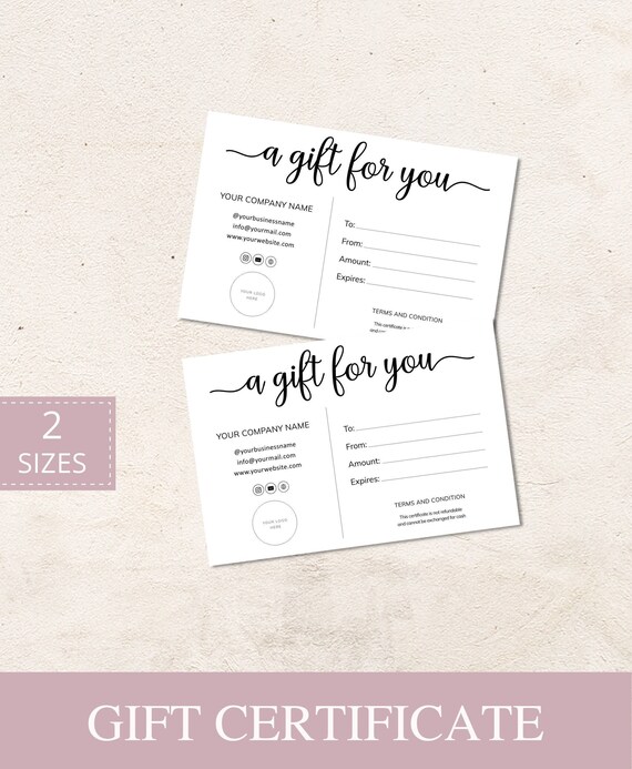 Editable Gift Cards Template Printable Etsy Gift Card Gift | Etsy