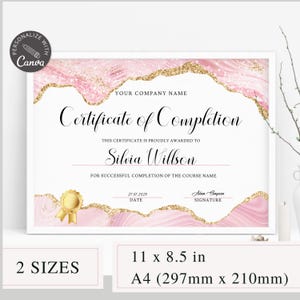 Bearbeitbares Abschlusszertifikat I Canva Template, Lash Abschlusszertifikat, Zertifikat für Trainingskurs, Make Up Artist Zertifikat