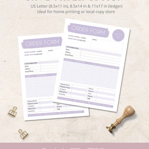 order form editable custom order form printable work order