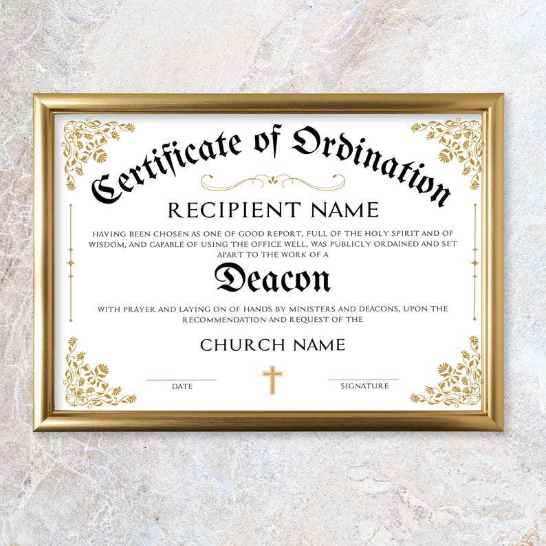 ministry certificate, minister certificate, religious printables, deacon certificate, canva template, certificate, license certificate, church membership, church templates, church form template, pastor certificate, minister form, of ordination