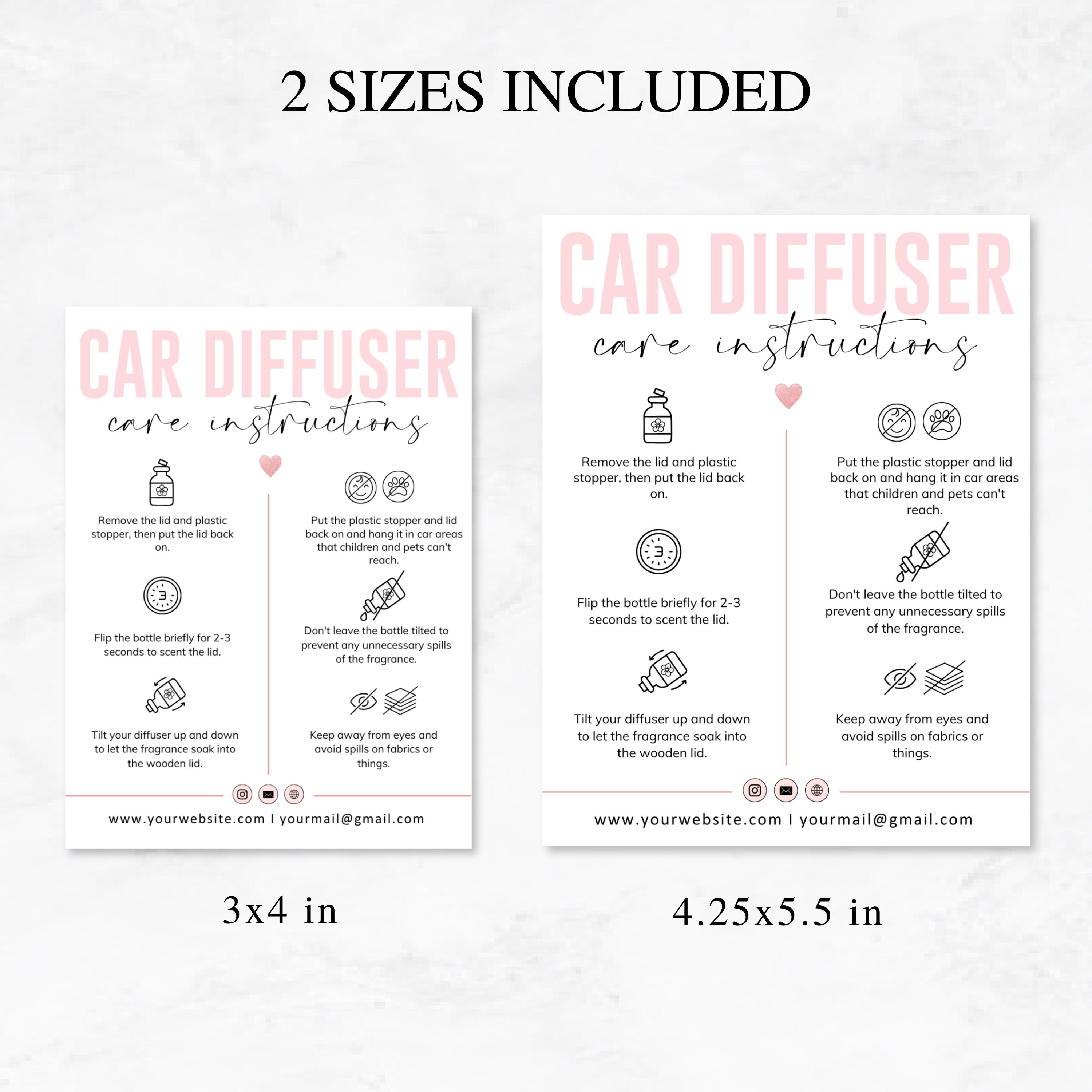 Car Diffuser Canva Template I Editable Car Air Freshener, Small ...