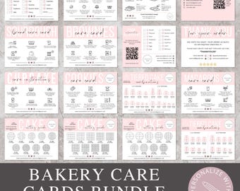 Cookie Care Card Template Canva, Editable Cookie Package Care Instructions, Cookie Business Care Card Template, Printable Care Cards. TDS-05