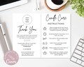 Candle Care Card Template I Editable Canva Template I Candle Care Instructions I Printable Candle Thank You Customers I Business Inserts.