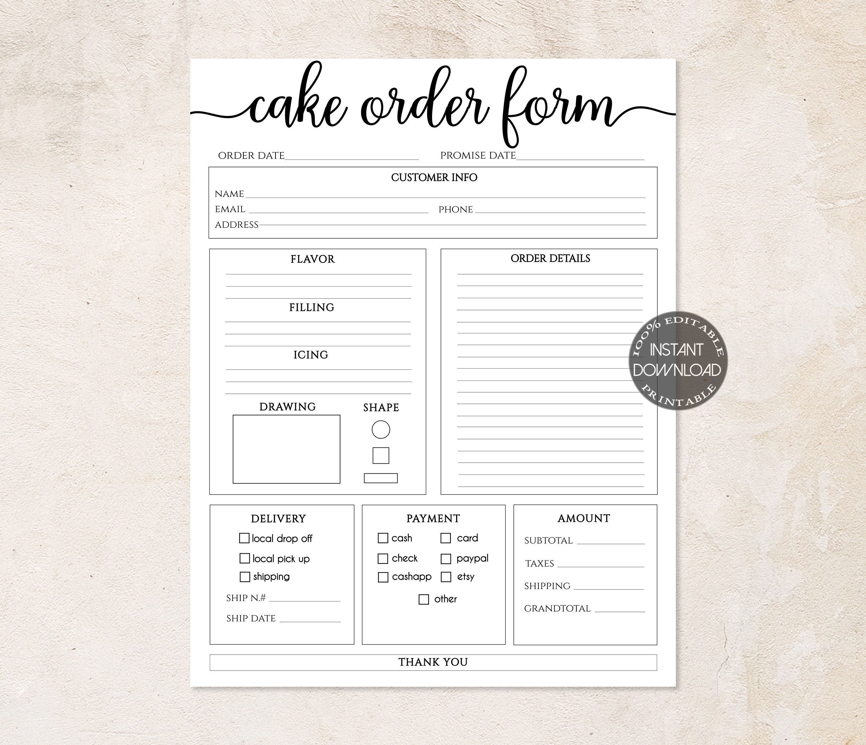 cake-order-form-editable-order-forms-template-printable-etsy-ireland