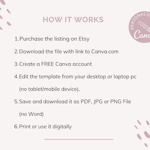 sugar cookies care card, editable canva template