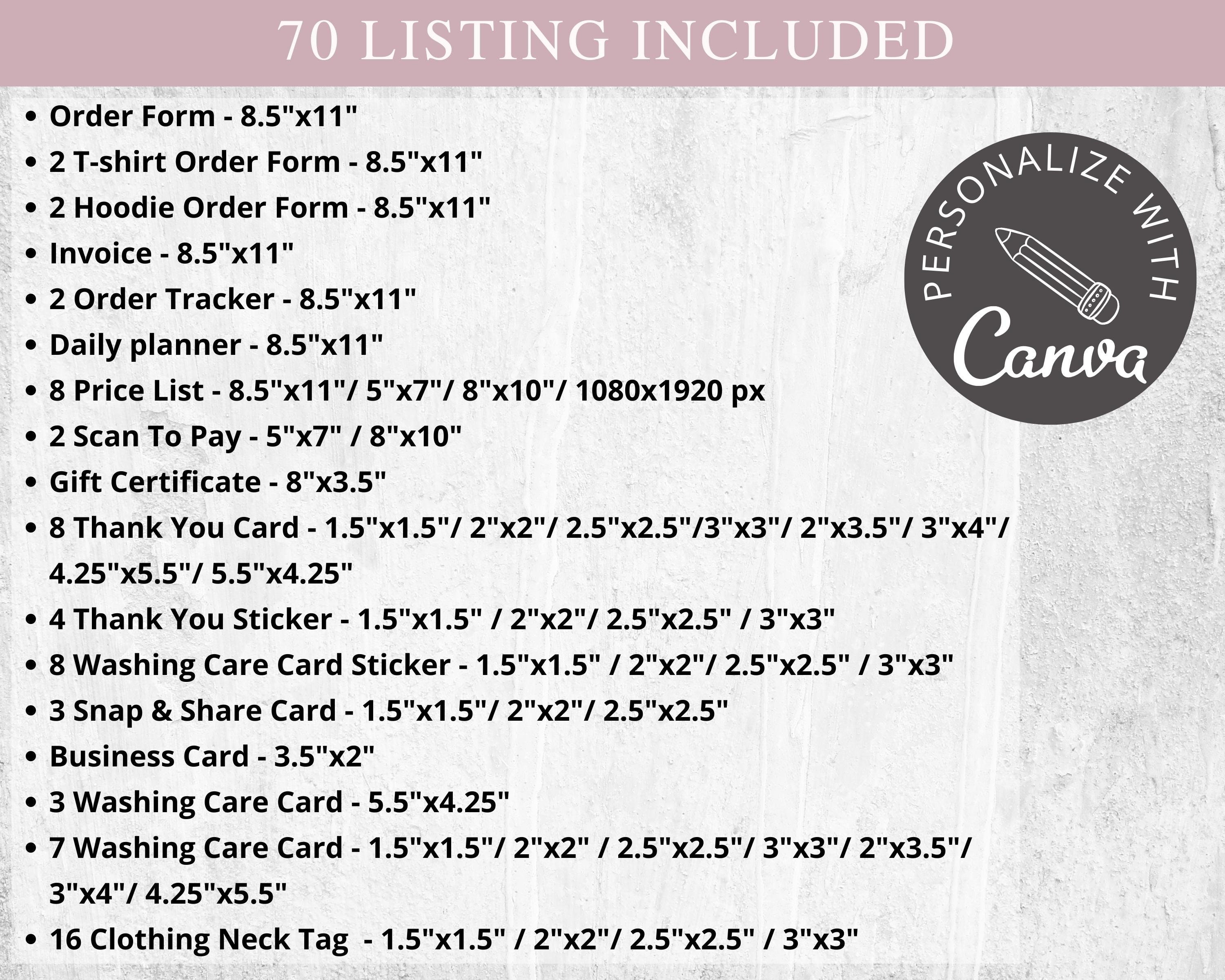 Clothing Business Bundle, Editable Canva Template, Invoice Template ...