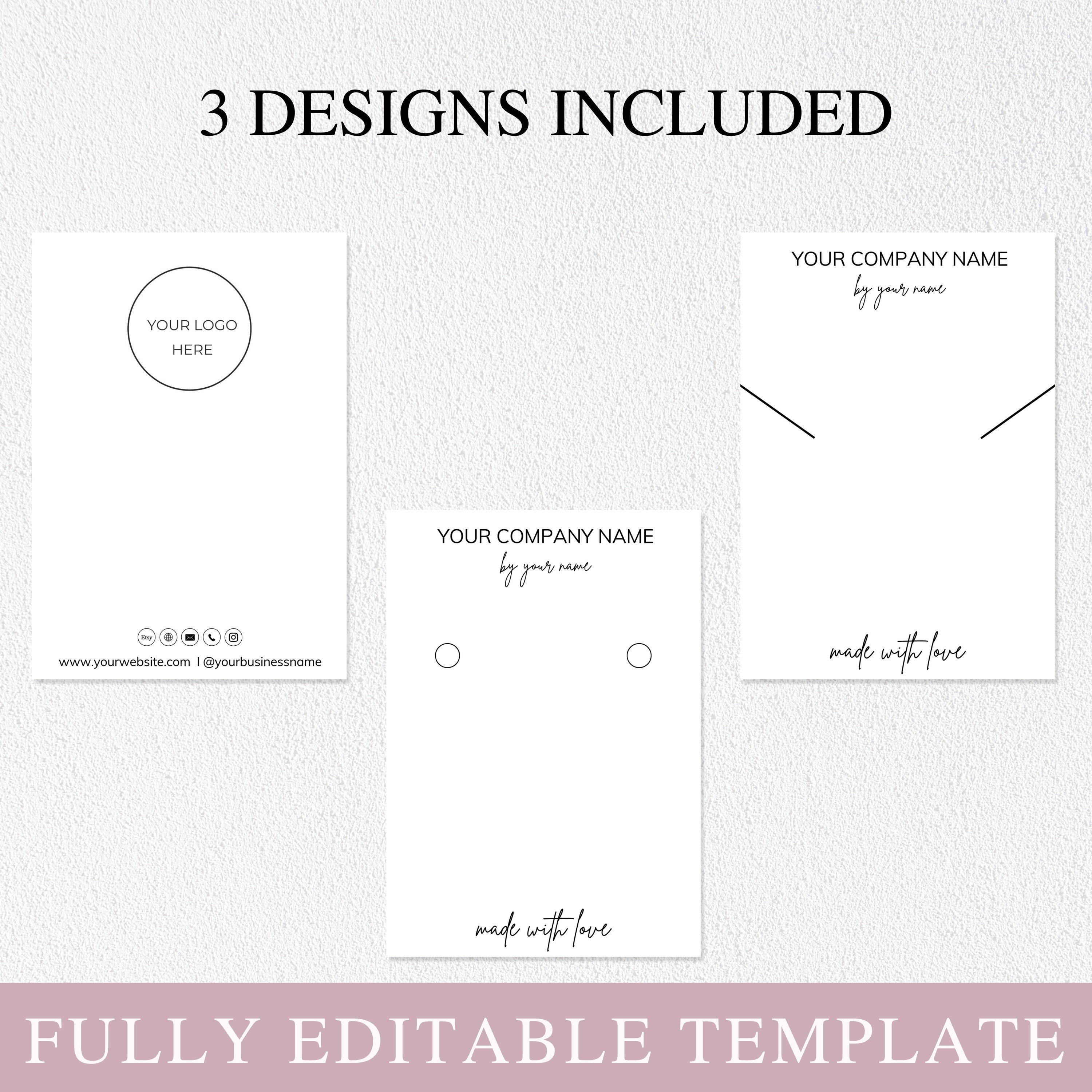 Earring Display Card Template I Editable Canva Template I Jewelry ...