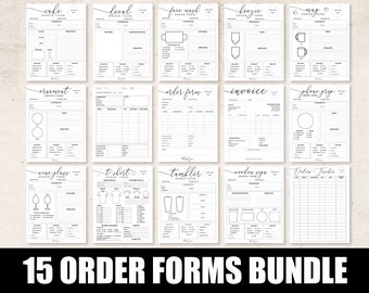 15 Order Form Bundle, Canva Template, Invoice Tumbler Tshirt Craft Order Forms, Small Business Printable