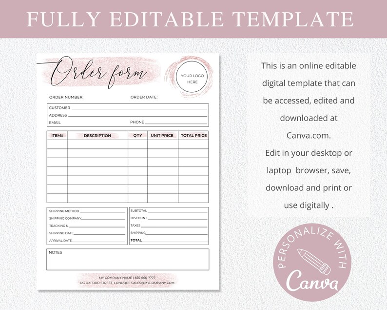 15 Editable Order Forms Bundle I Canva Template I Invoice Template I ...