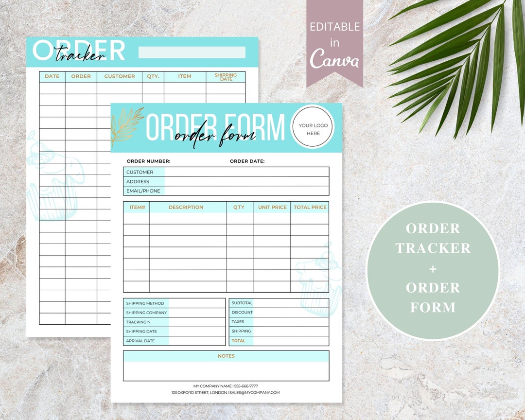 Order Tracker + Order Form Bundle, Sales Tracking + Order Form Editable ...