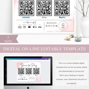 Scan to Pay Card, Editable Canva Template, QR Code Sign, Business Sign ...