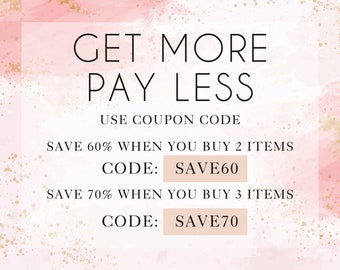 COUPON CODES. Buy 2 - Save 60, Buy 3 - Save 70. Get More Pay Less from DigitalTemplatePaper on Etsy.