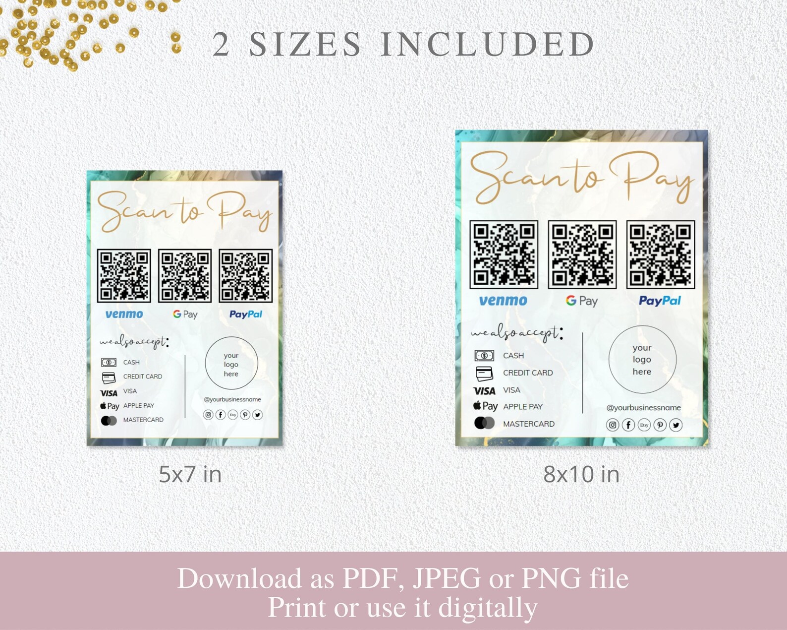 Editable Scan to Pay Card QR Code Sign Template Business - Etsy Canada