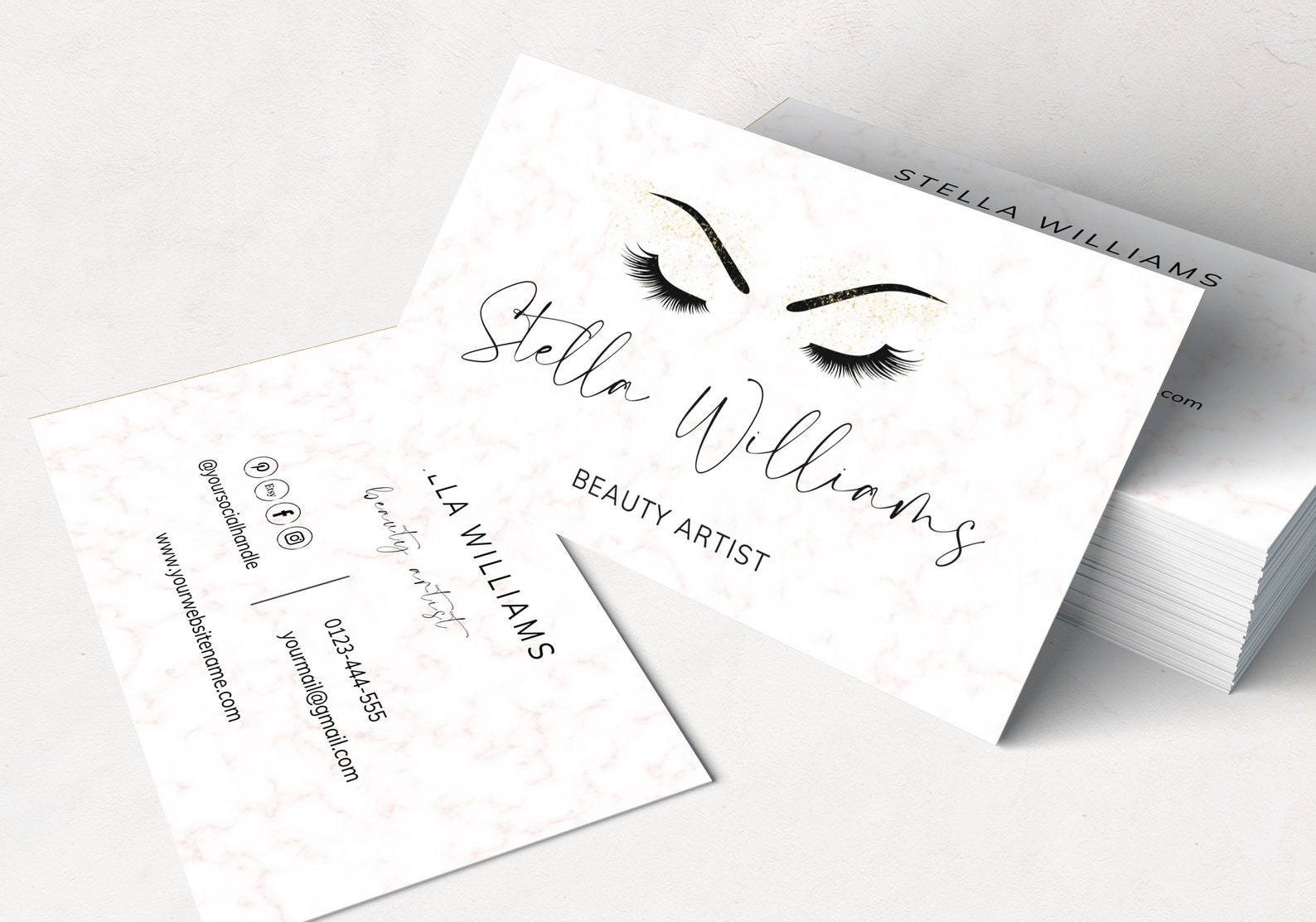 Eyelash Business Cards Template Editable Lash Business Card Etsy