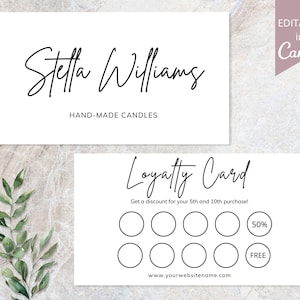 Sjabloon voor visitekaartjes, bewerkbare Canva Lashes-klantenkaart, afdrukbare klantenkaarten Beauty Center, Canva-sjabloon voor visitekaartjes