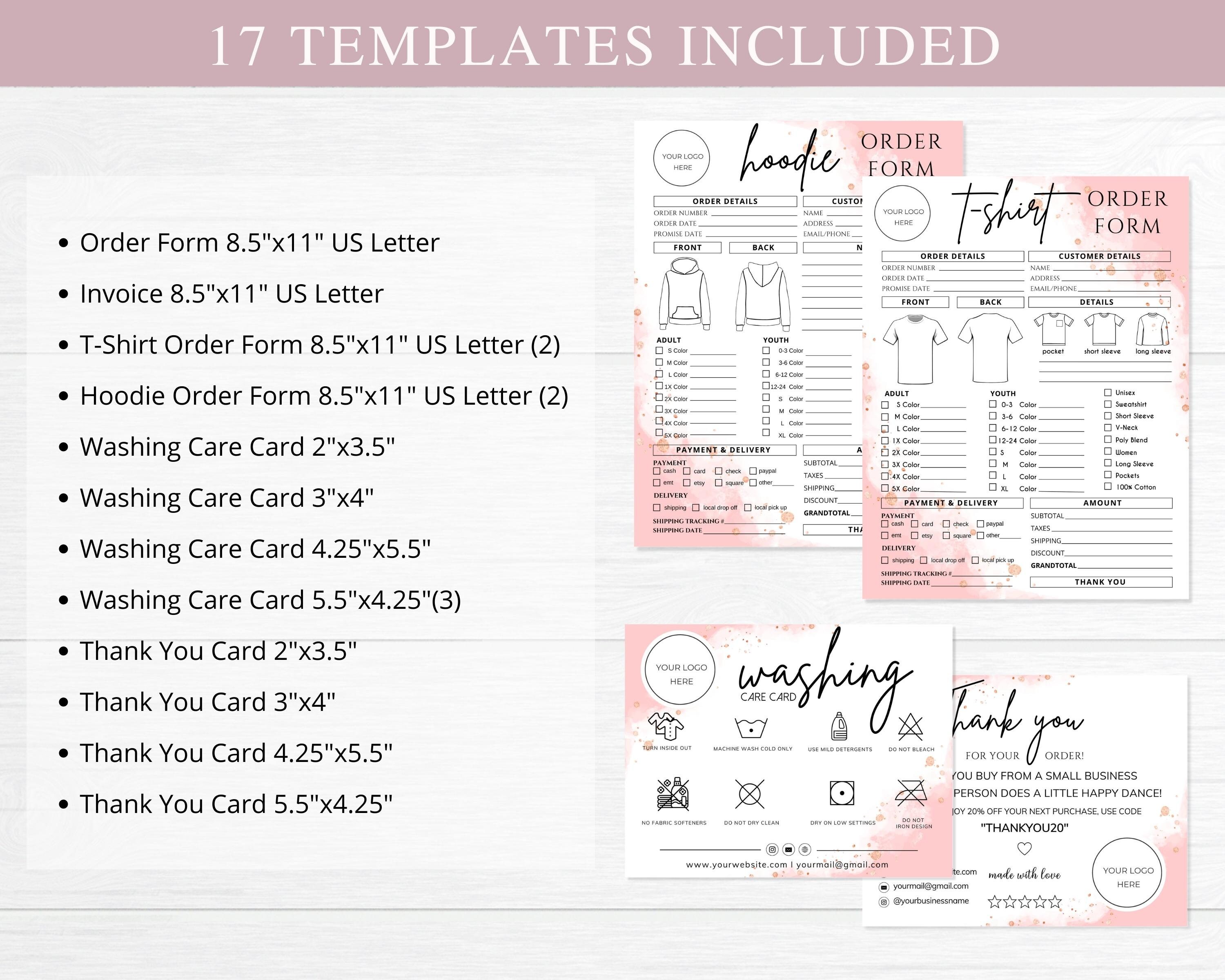 Order Form Template, Canva Editable Business Bundle, Invoice Template ...