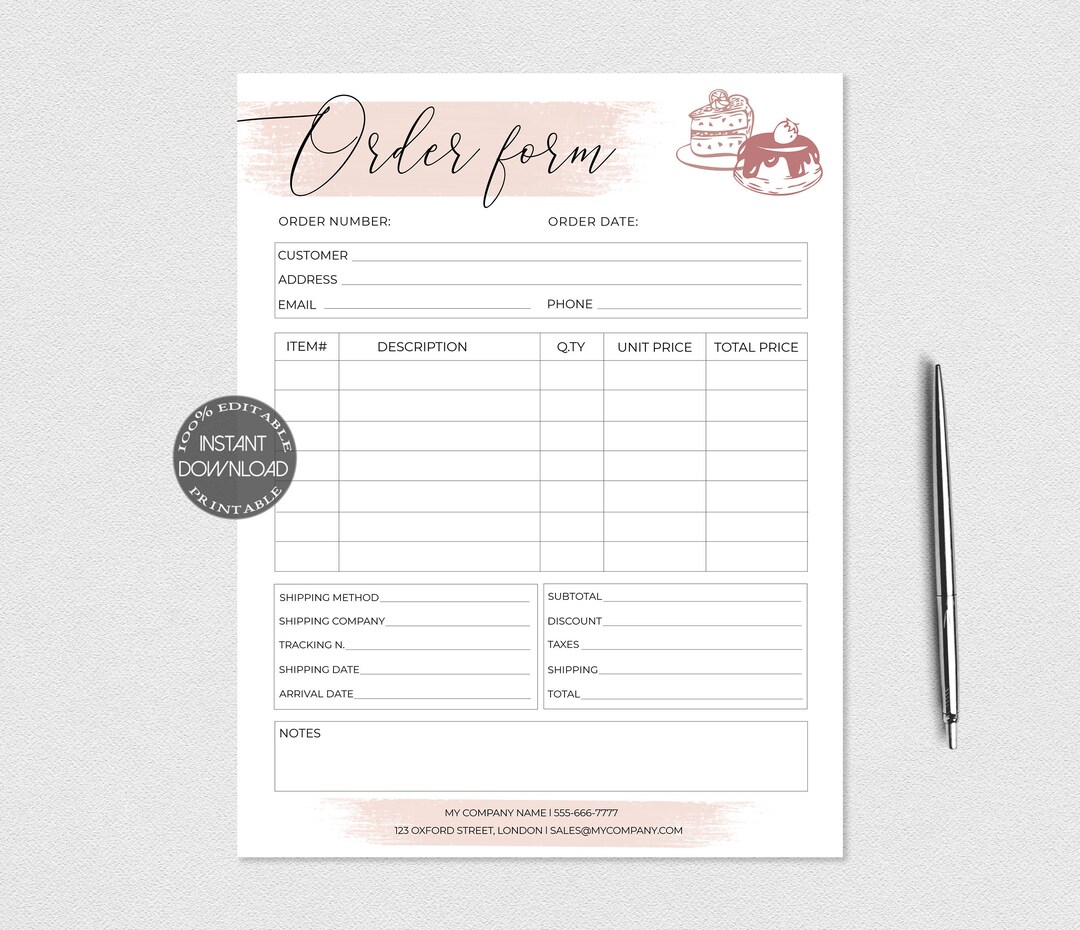 cake-order-form-template-craft-business-bakery-order-form-small-business-forms-100-editable-template-instant-download-dtp-004-etsy