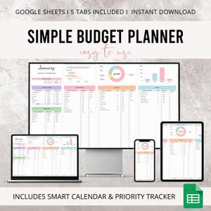 Editable Monthly Budget Template | Budget Planner Google Sheets, Expense Tracker, Bill Calendar, Savings Tracker, Budget Spreadsheet