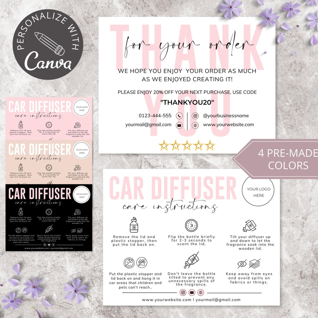 Car Diffuser Canva Template I Editable Car Air Freshener, Small ...