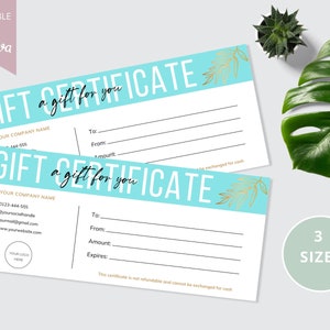 Chèque-cadeau éditable fichier numérique I Toile éditable I Cartes-cadeaux pour petites entreprises I Carte-cadeau Etsy imprimable J'y ajoute votre logo.