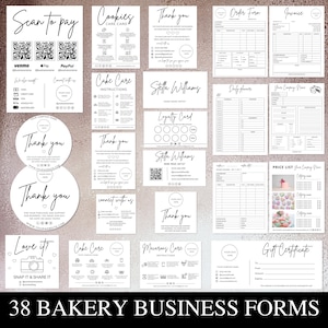 Kuchen Visitenkarten I Bearbeitbare Canva Vorlage, QR-Code-Zeichen, Rechnungsvorlage, Bestellschein, Kuchenpflegeanleitung, Preisliste, Tagesplaner
