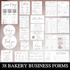 Cake Business Cards I Editable Canva Template, QR Code Sign, Invoice Template, Order Form, Cake Care Instruction, Price List, Daily Planner