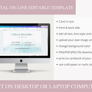 Editable Business Card Design, Printable Small Business Cards, Custom ...
