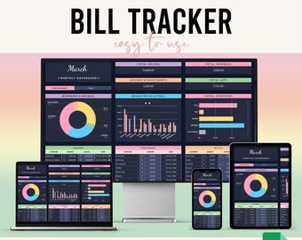 Bill Tracker Google Spreadsheets | Maandelijkse betalingsplanner en budgetorganisator