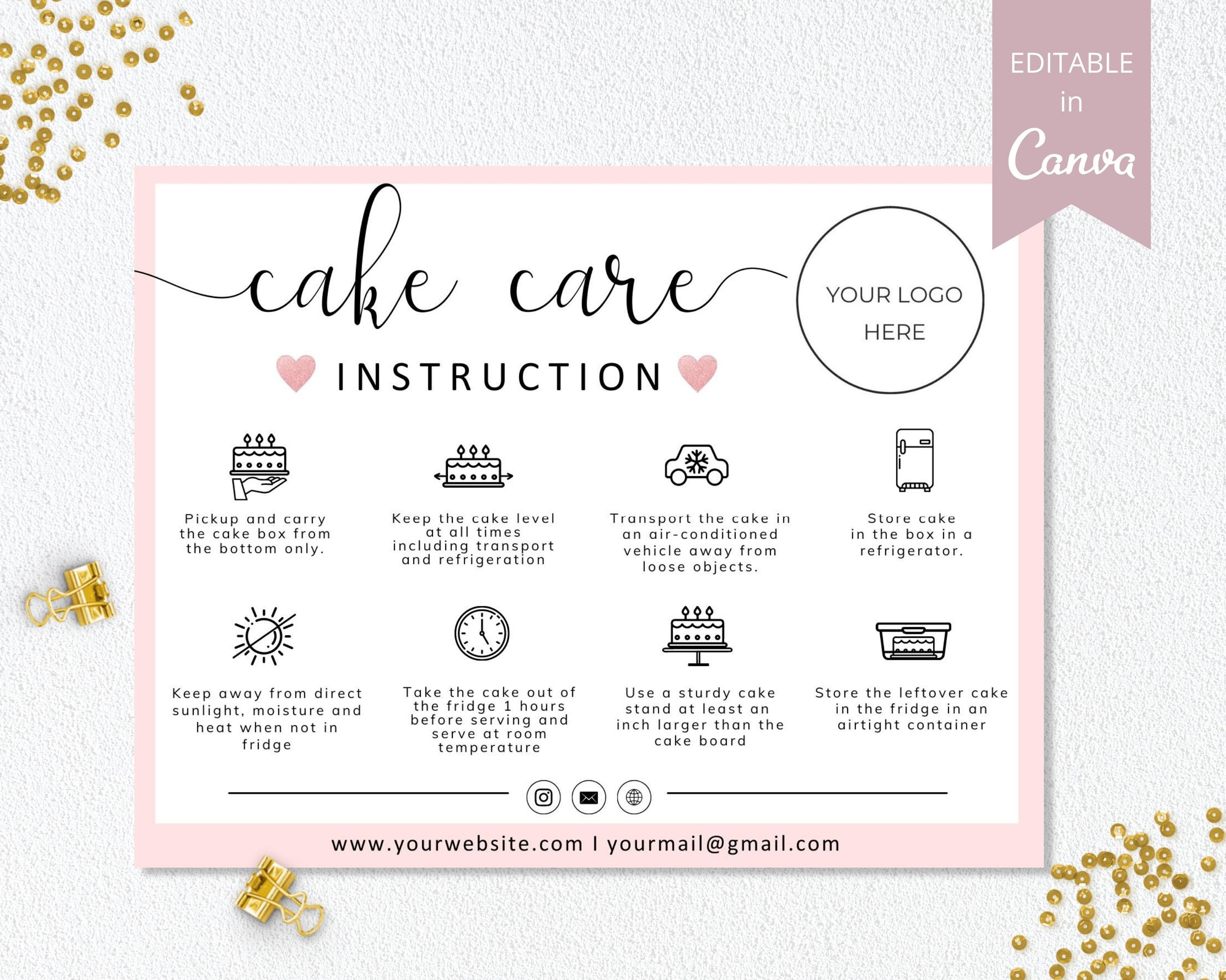 Invitations & Announcements TDS05 Cake Transport Instructions Wedding