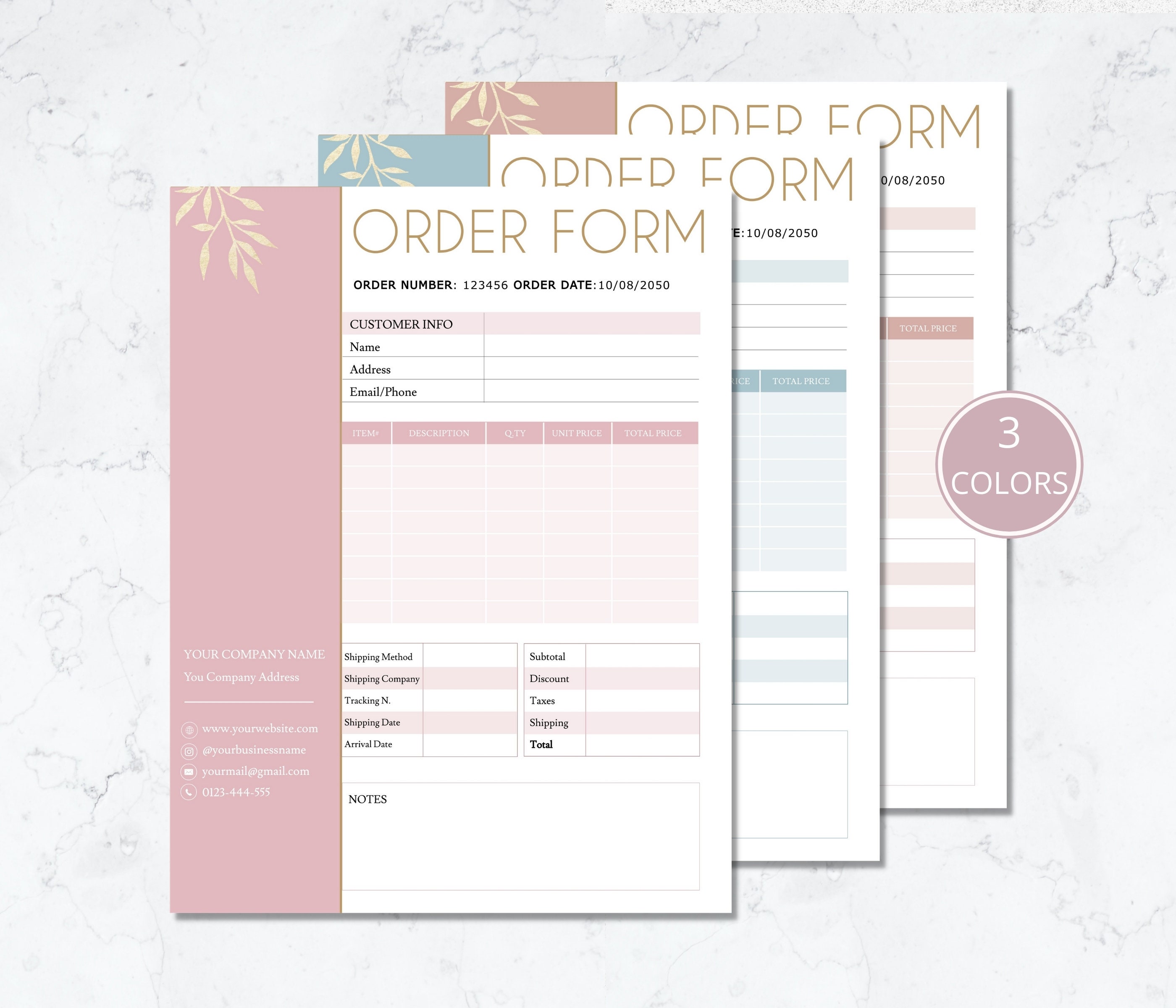 Editable Order Form Bundle Etsy Small Business Order Forms Etsy