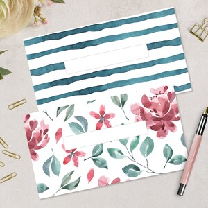 Cash Envelopes Printable Set of 6, Floral Money Envelopes, Cash ...