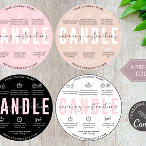 Candle Warning Labels, Candle Warning Stickers, Custom Candle