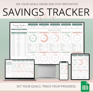 Savings Tracker Budget Planner I Spreadsheet Google Sheets, Sinking Funds Tracker, Financial Plan, Personal Finance PLanner