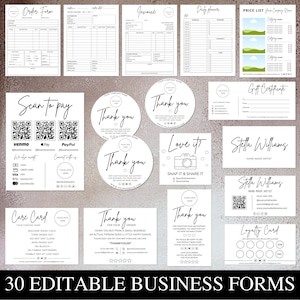 Small Business Bundle I Editable Canva Template I Invoice Template I Order Form I Price List I Scan to Pay I Care Instruction I Loyalty Card