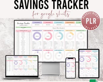 PLR Besparingentracker Google Spreadsheets | Budgetplanner voor dalende fondsen | Digitale producten voor wederverkopers