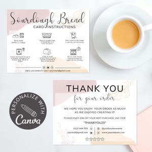 May include: A pink and beige thank you card with a floral design and the text "Thank You for your order". The card includes information about a 20% discount on the next purchase with the code "THANKYOU20".