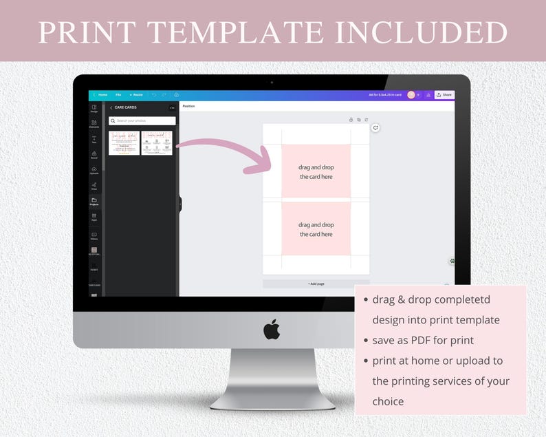 sugar cookies care card, care instructions, editable canva template