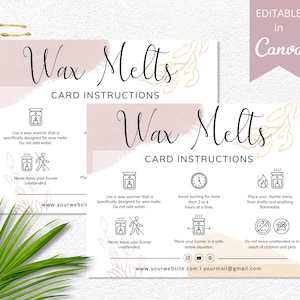 Wax Melts-onderhoudskaart bewerkbare sjabloon, Canva-sjabloon, afdrukbare Wax Melts-onderhoudskaart, waxmeltkaarten voor kleine bedrijven. DTP-030