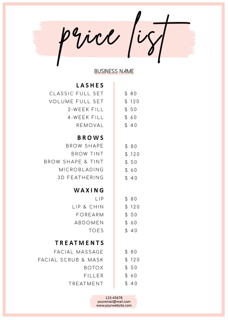 price-list-template-diy-hair-price-list-printable-hair-salon-etsy
