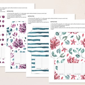 Cash Envelopes Printable Set of 6, Floral Money Envelopes, Cash ...