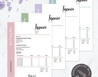 Invoice Template Printable I Canva Template I Editable Order Form I Invoice Receipt Business Templates I Photography Invoice Template